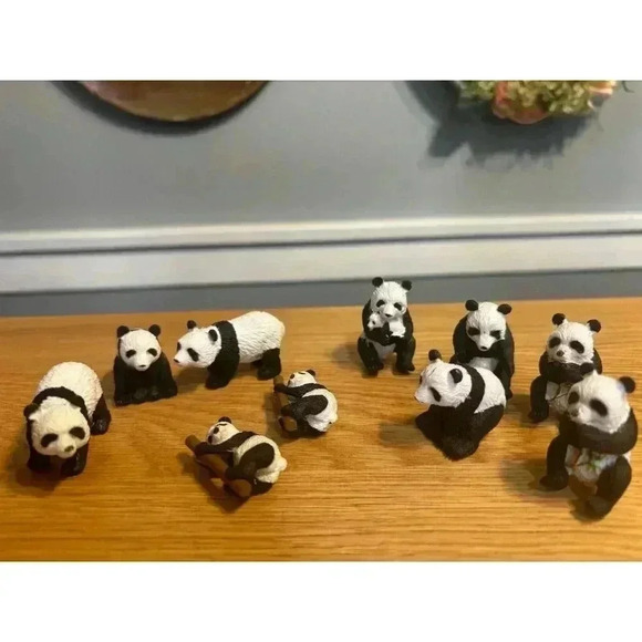 Lot of 10 Vintage Toy Plastic SAFARI LTD China Small Pandas - Picture 1 of 7